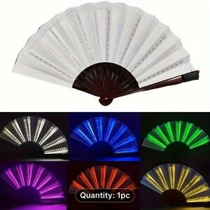 🆕1pc, LED folding fan. Multi-color changing party fan